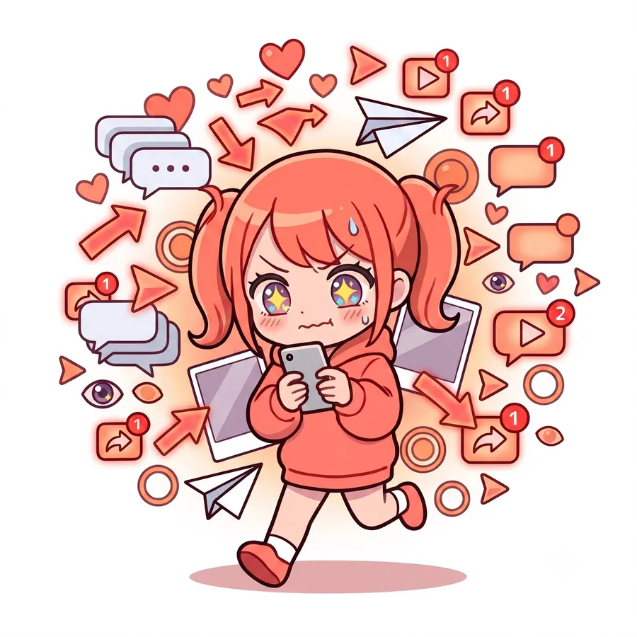 感情だだ漏れ追撃タイプのキャラクターイラスト