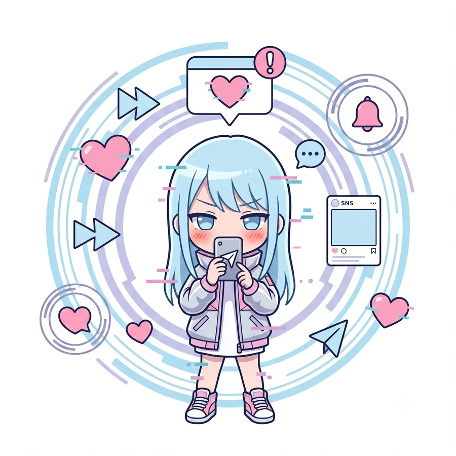 ツンデレ即レスアタッカータイプのキャラクターイラスト