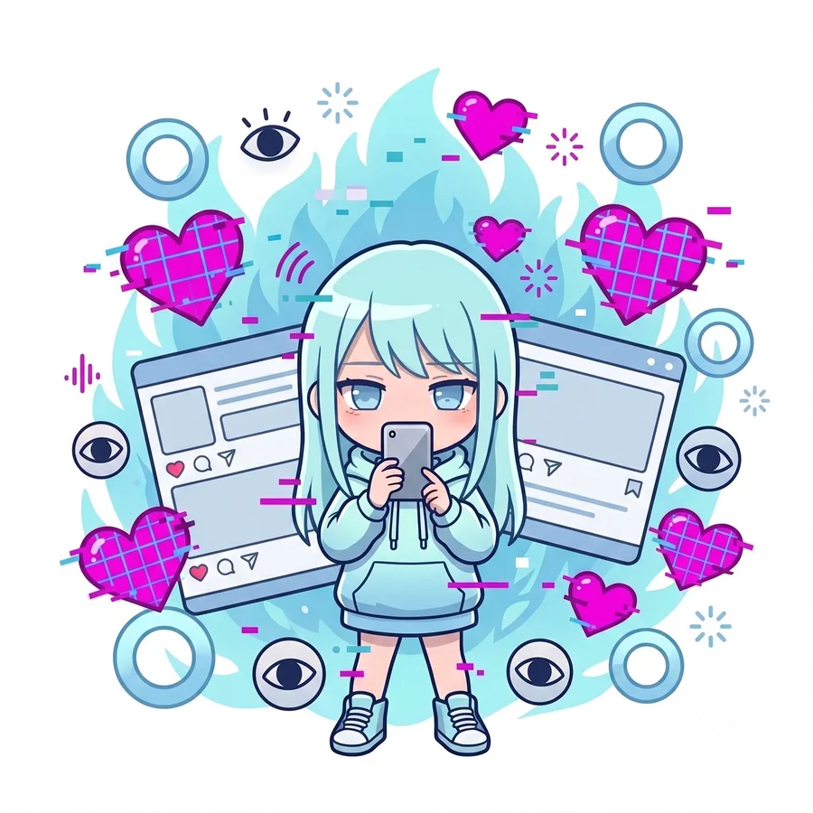 冷たい顔した内心大暴走タイプのキャラクターイラスト